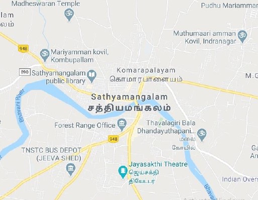 sathyamangalam forest map